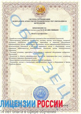 Образец сертификата соответствия (приложение) Наро-Фоминск Сертификат ISO 27001